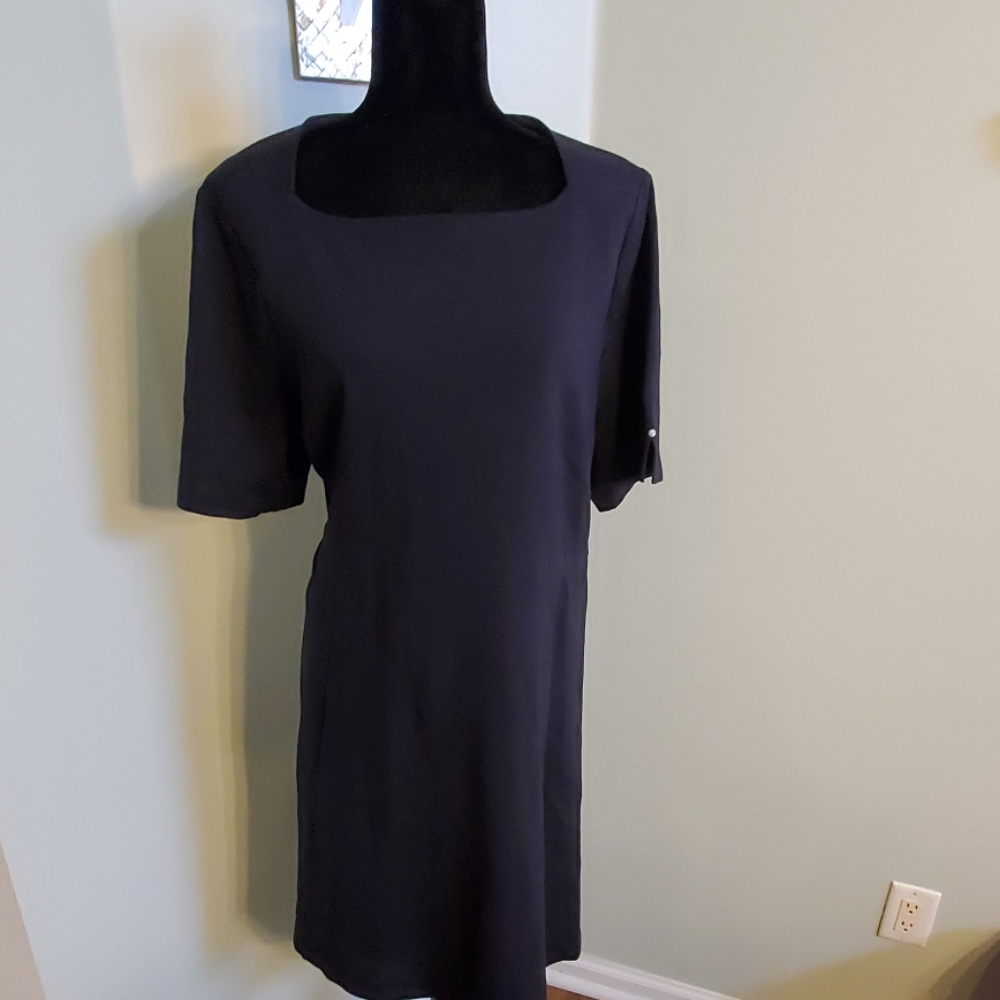 NWT- The Limited- fit and flare navy stretch dress